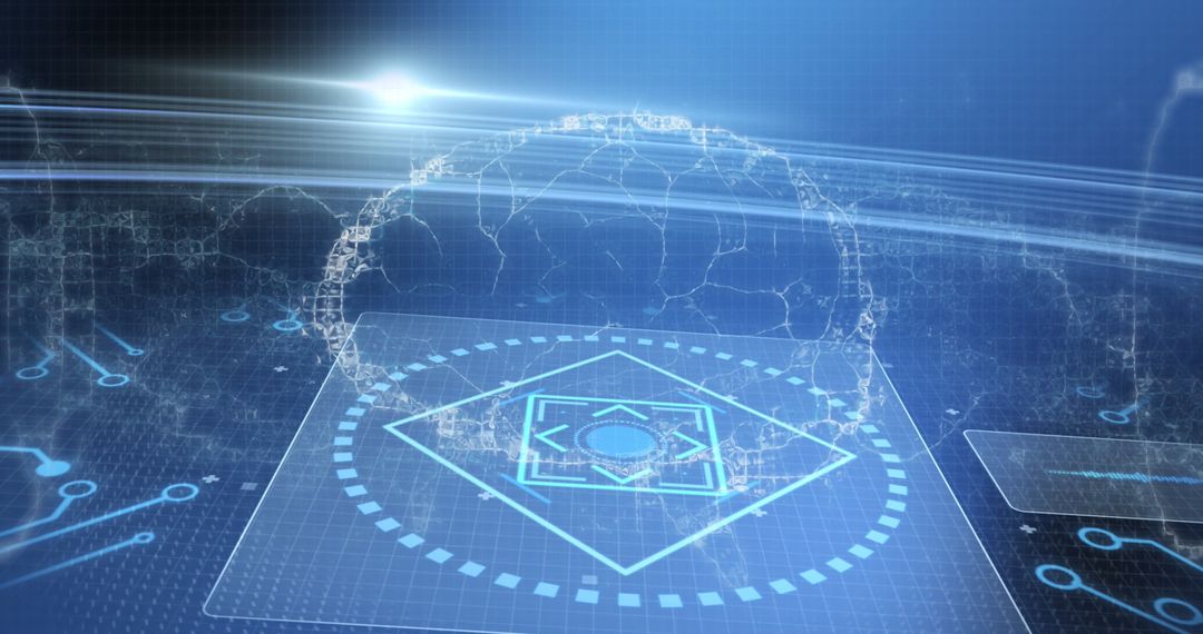 Futuristic Brain Scan with Digital Interface Concept
