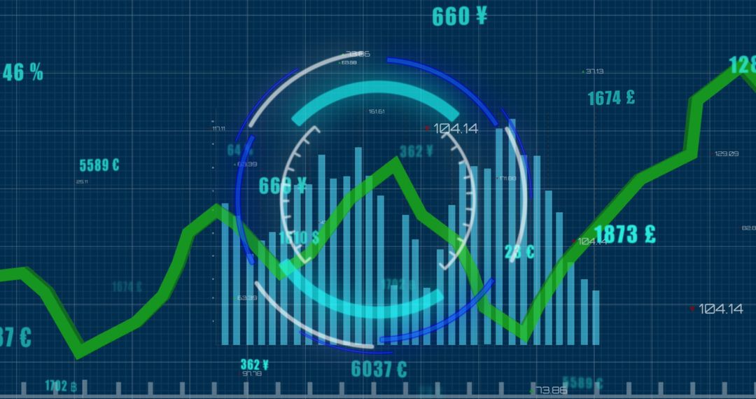 Digital Financial Analysis with Infographic and Data Flow