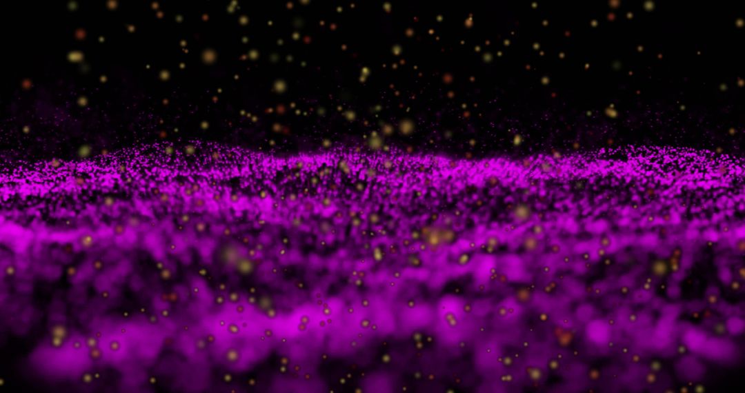 Dynamic Purple and Yellow Bokeh on Black Background