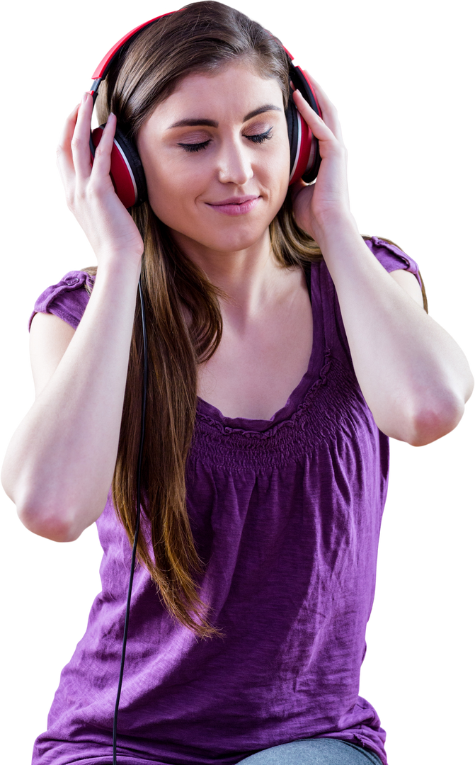 Transparent Image of Woman Relaxing with Headphones - Download Free Stock Images Pikwizard.com