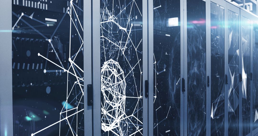 Data Network Flow in High-Tech Server Room