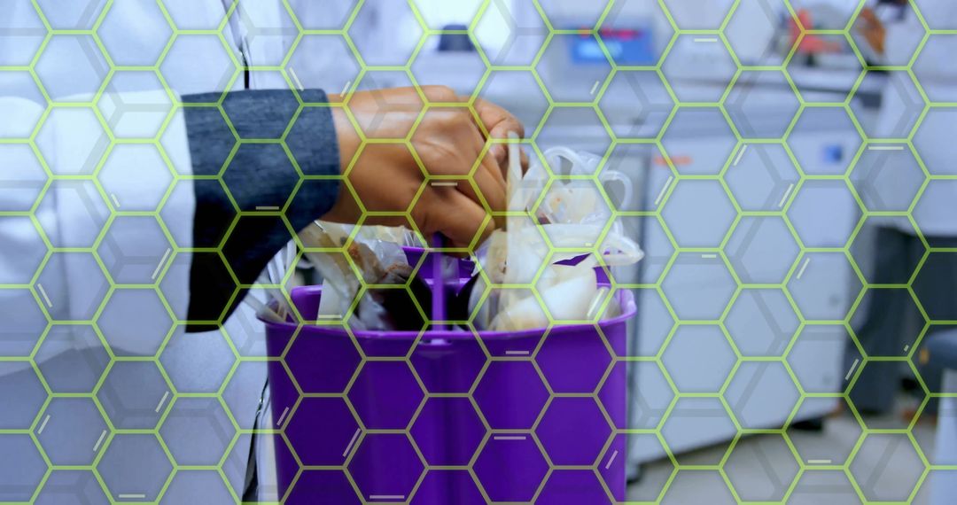 Scientist Analyzing Data Overlapping Laboratory Scene