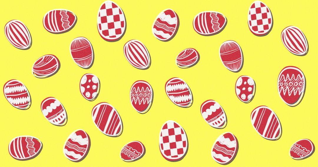 Patterned Easter Eggs in Vibrant Yellow Background Loop - Free Images, Stock Photos and Pictures on Pikwizard.com