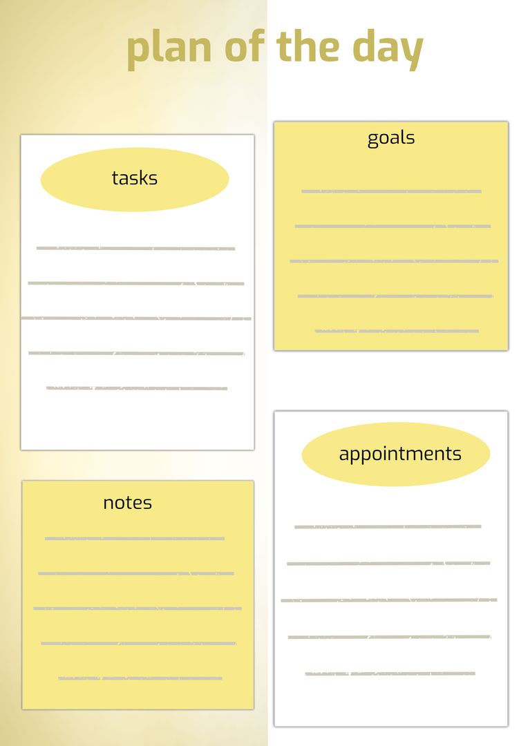 Daily Planner for Organizing Tasks, Goals, Appointments, and Notes - Download Free Stock Templates Pikwizard.com