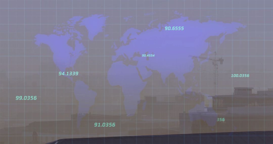 Digital World Map Overlay with Global Data