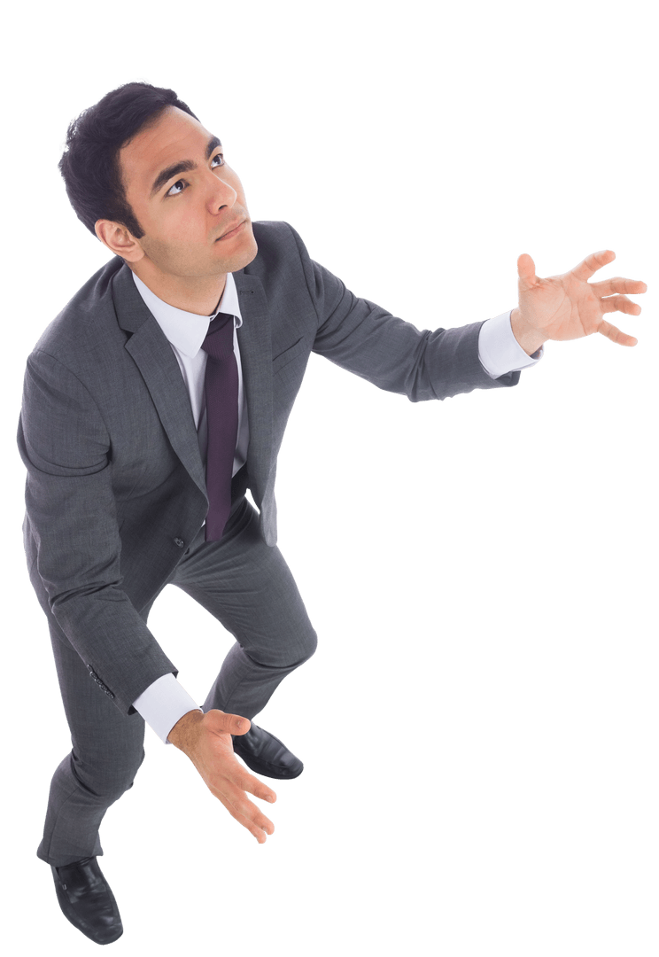 Transparent Biracial Businessman Anticipating Achievement