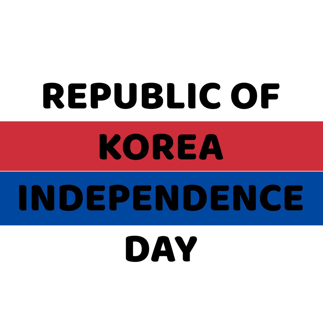 Republic of Korea Independence Day Poster with Red, Blue, and White Stripes - Download Free Stock Templates Pikwizard.com