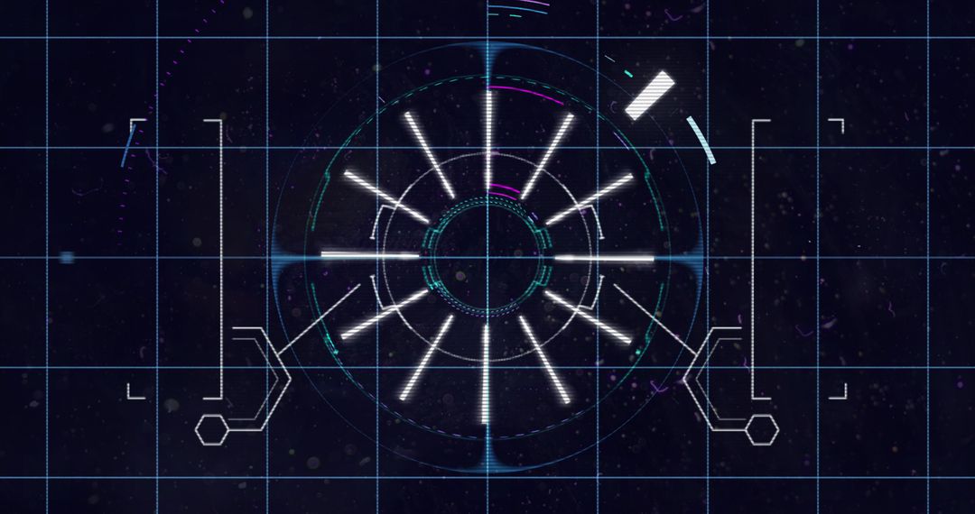 Digital Interface Scope Scanning on Technology Grid Background