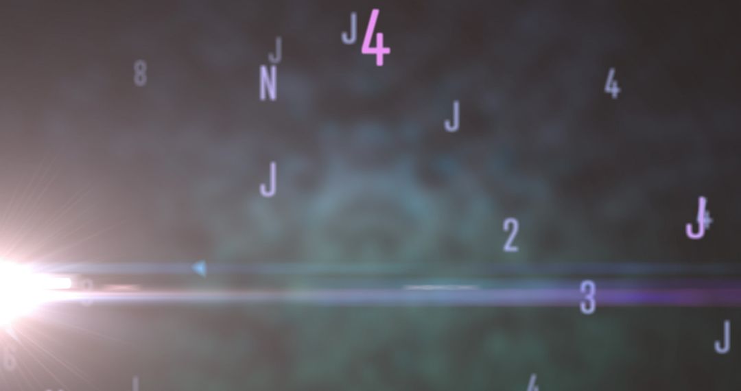 Dynamic Numbers and Alphabets on Green with Light Flare