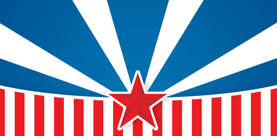 Transparent Patriotic Design with Star and Stripes Theme