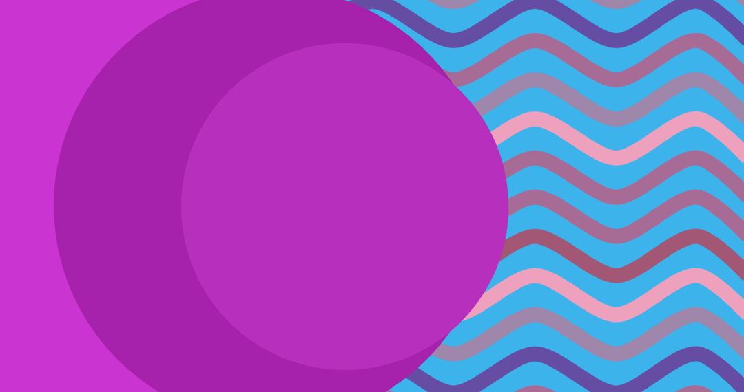 Abstract Waves and Circles in Vibrant Purple and Blue