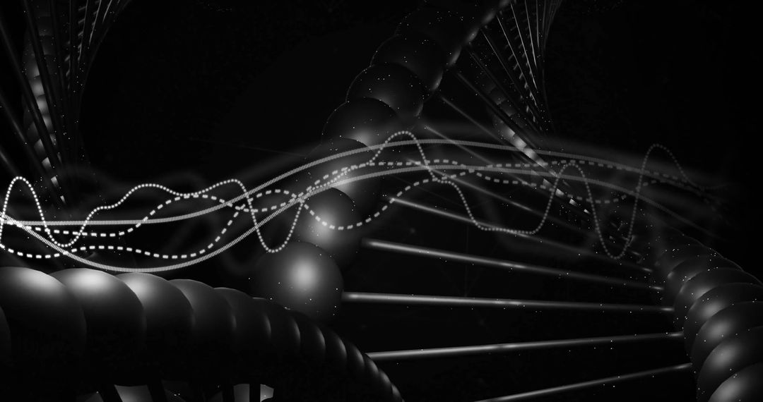 Abstract DNA Strand with Digital Interface Concept