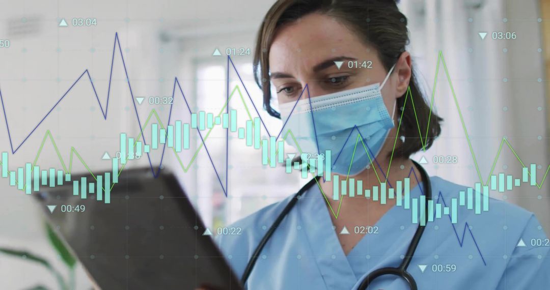 Healthcare Professional Analyzing Data with Digital Tablet in Clinic