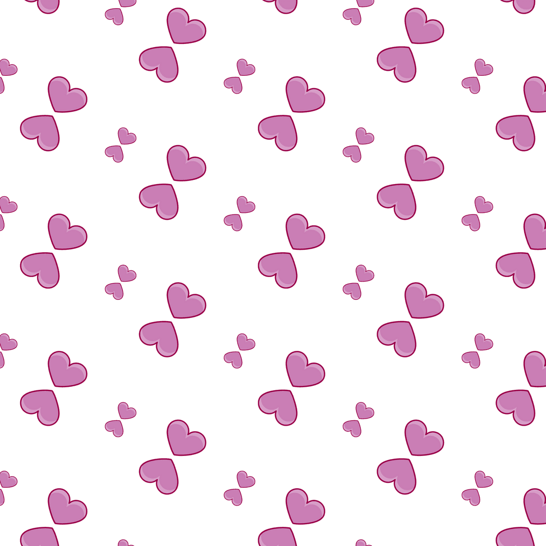 Seamless Heart Pattern on Transparent Background, Decorative Love Design