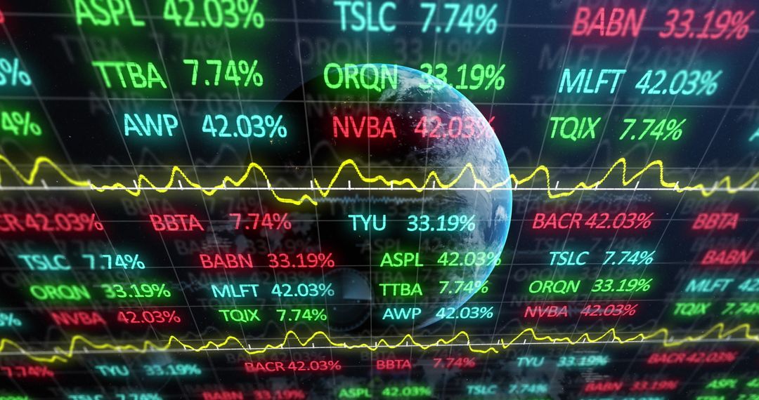 Global Financial Data Streams with Earth Background