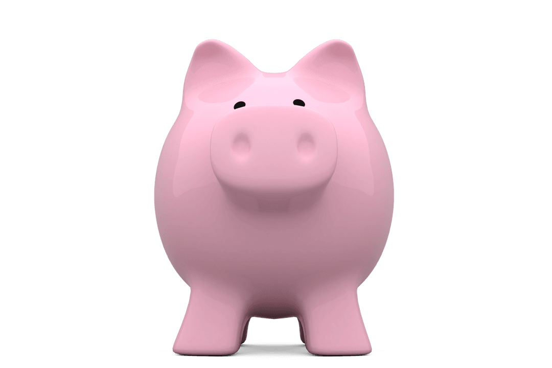 Pink Piggy Bank with Transparent Background for Financial Campaigns