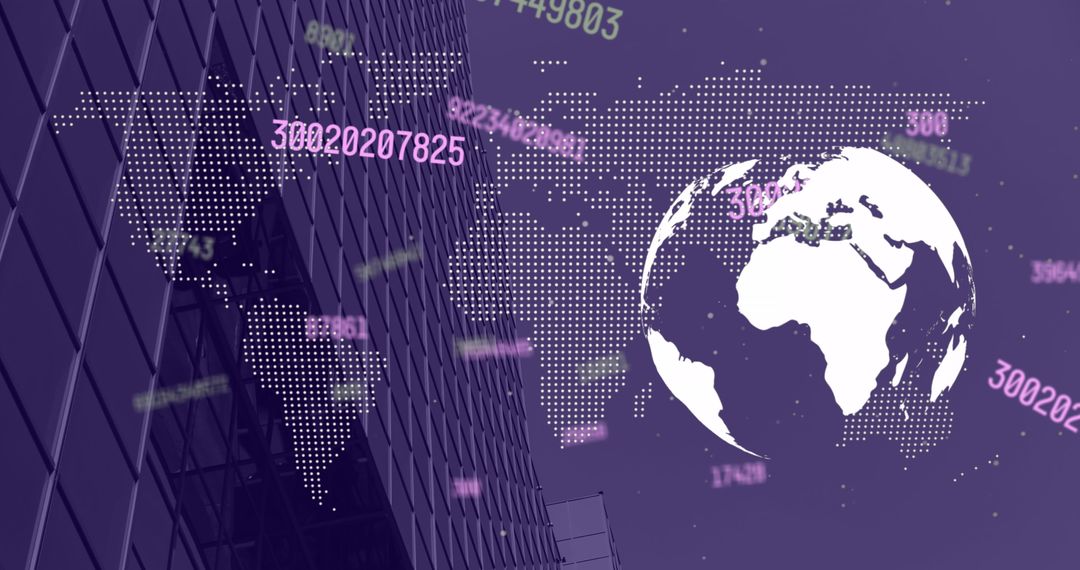 Digital Interface with Data Stream on Global Map