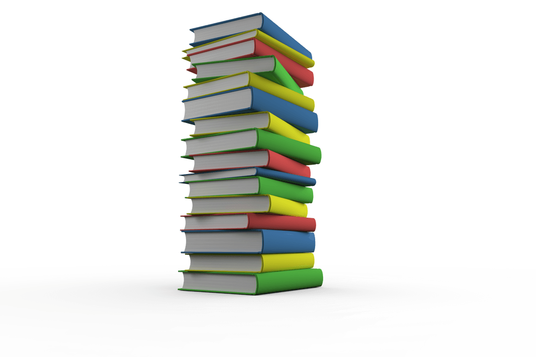 Transparent Stack of Colorful Books for Educational Design