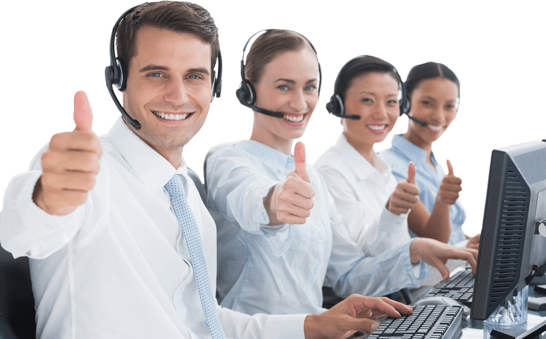 Transparent Customer Support Team Giving Thumbs Up