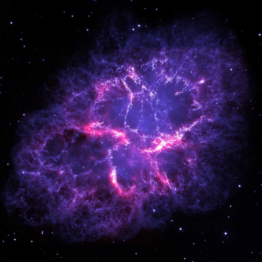 Vivid Crab Nebula in Deep Space with Bright Neon Colors - Free Images, Stock Photos and Pictures on Pikwizard.com