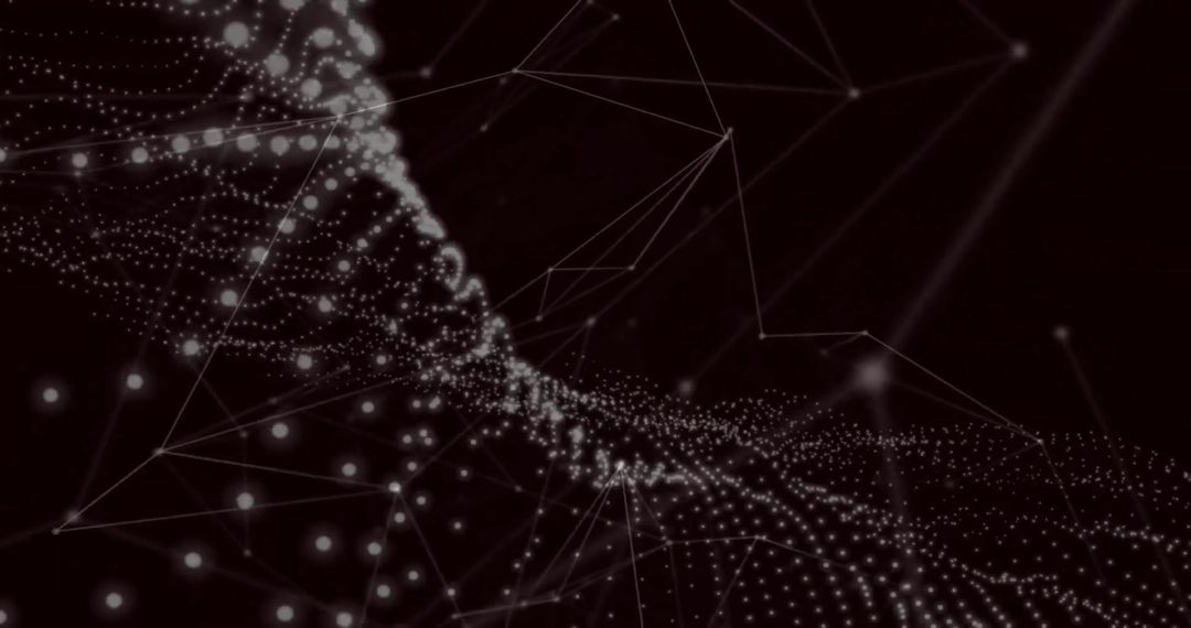 Abstract Network of Global Connections on Black Background