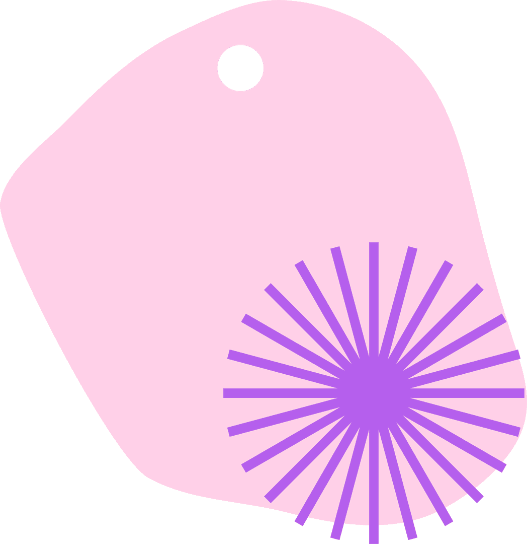 Transparent Pink Blob with Purple Burst Graphic Design