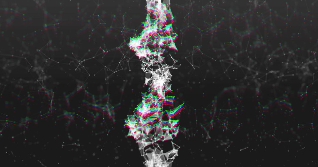 Abstract DNA Structure with Digital Network Connections