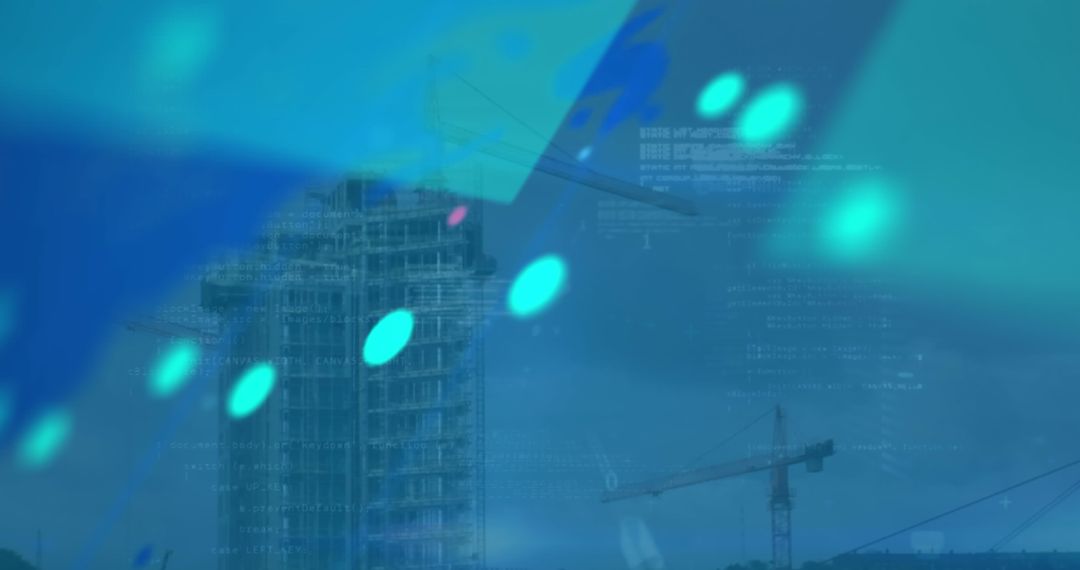 High-Rise Digital Blueprint with Global Network Overlay