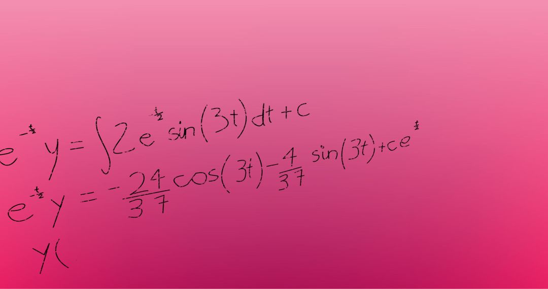 Mathematical Equations Overlaid on Pink Background