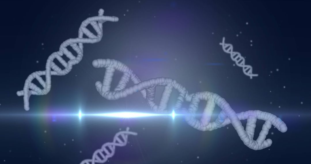 Abstract DNA Helix on Futuristic Digital Background