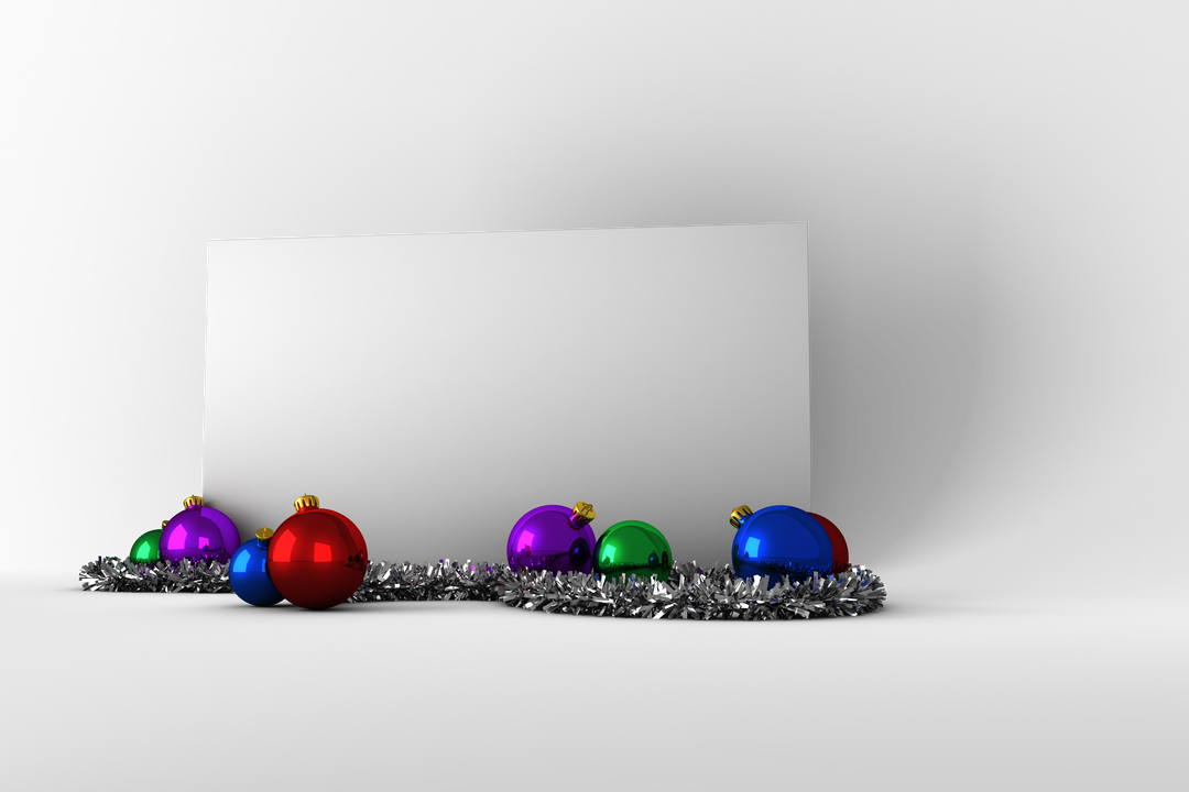 Transparent Christmas Decorations with Ornaments and Blank Card - Download Free Stock Images Pikwizard.com