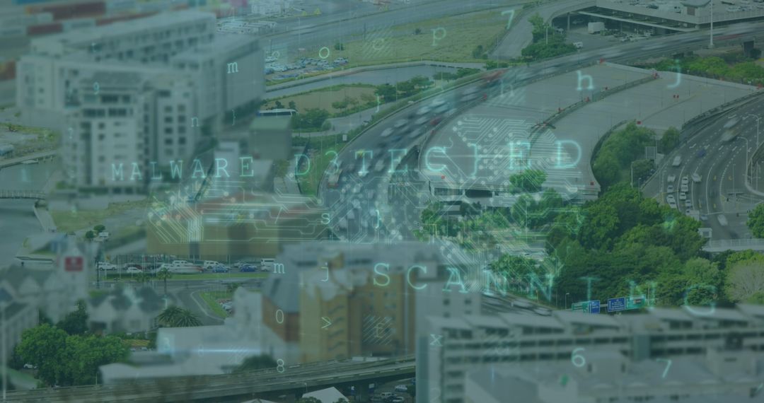 Digital Security Threat in Urban Environment Concept