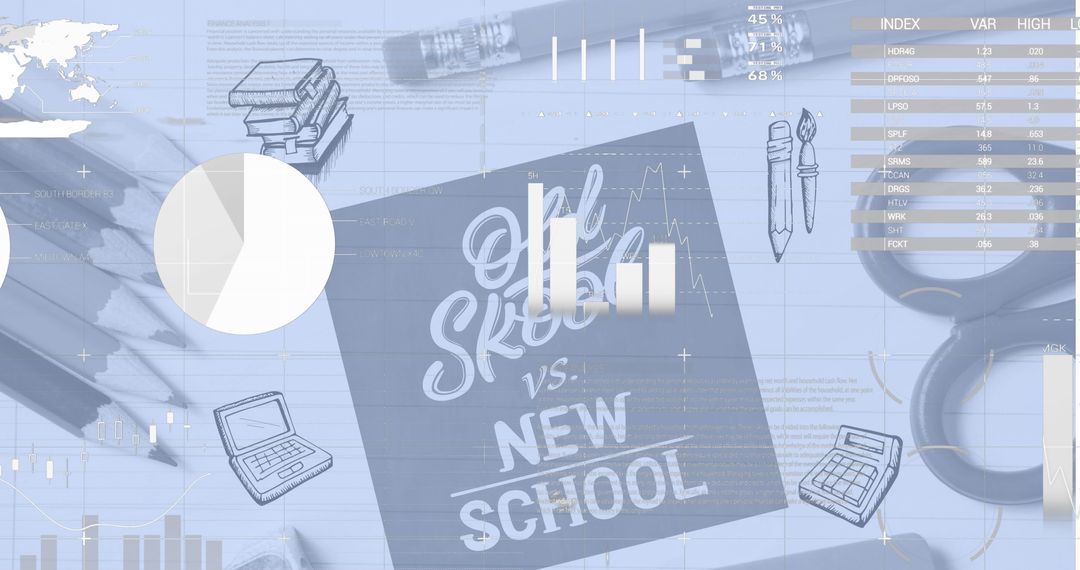 Old School vs New School Concept with Infographic Design