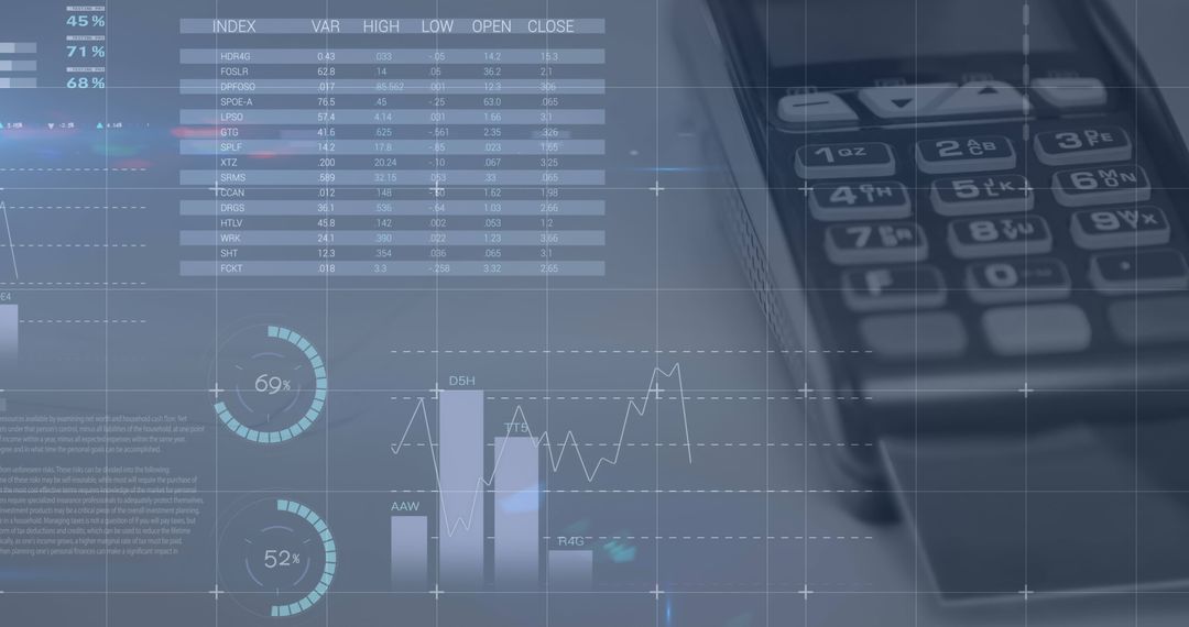 Data Analysis Graphics Overlay on Card Reader