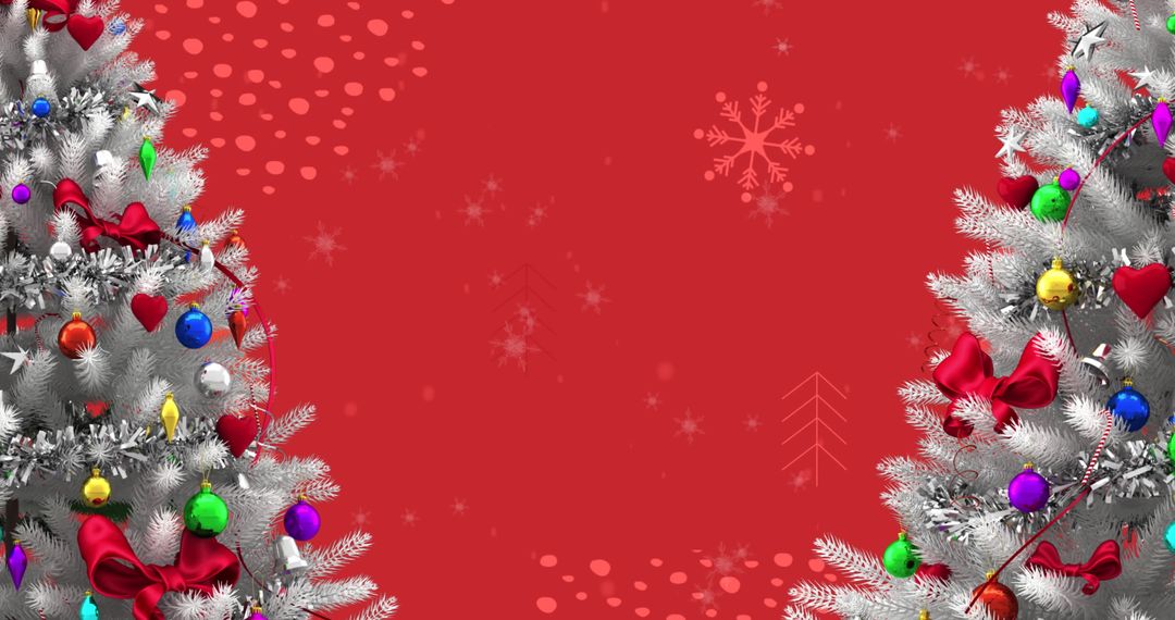 Festive Christmas Background with Snow and Decorated Trees