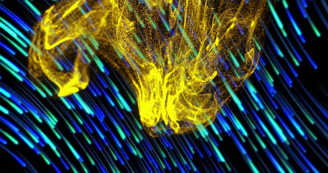 Dynamic Wave Patterns with Futuristic Light Trails