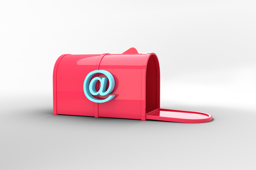 Colorful @ Sign on Pink Mailbox Transparent Background for Messaging Clip Art - Download Free Stock Images Pikwizard.com