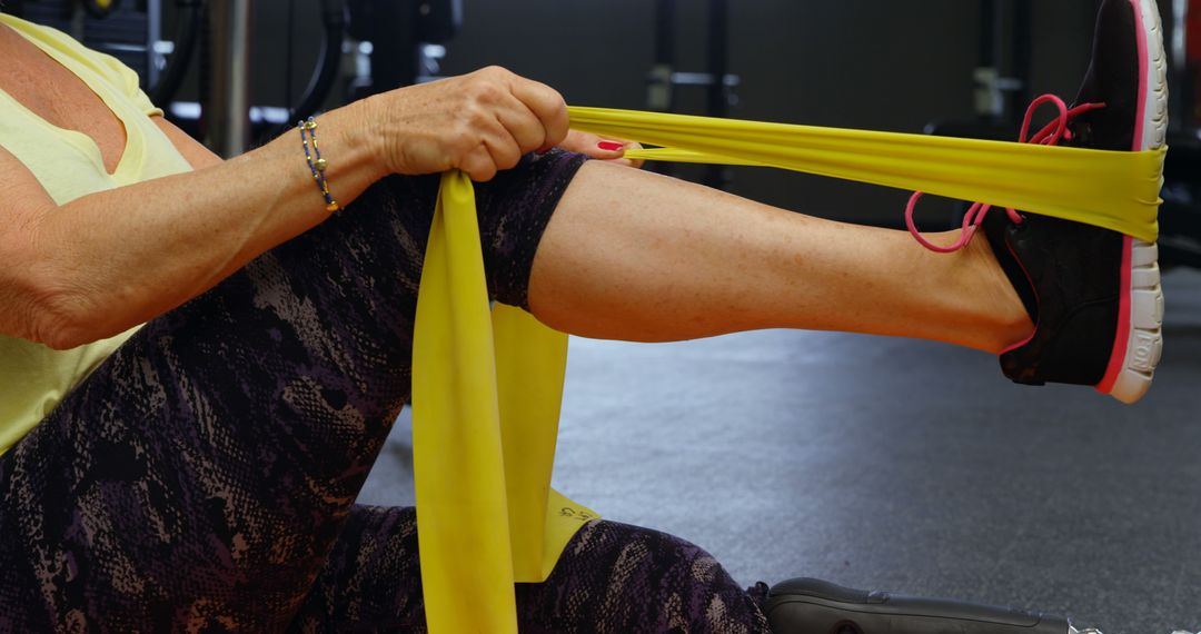 Older Adult Performing Rehabilitation Exercises with Resistance Band - Free Images, Stock Photos and Pictures on Pikwizard.com