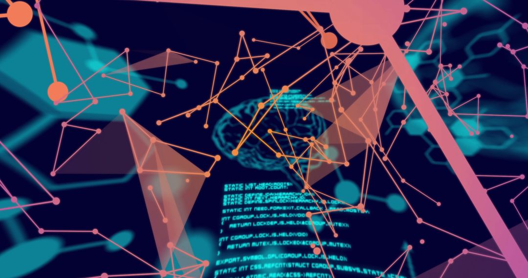 Futuristic Digital Connections and Data Processing Visualization