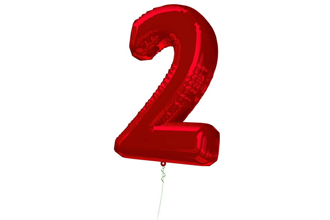 Red Number Two Balloon Transparent Background Celebration