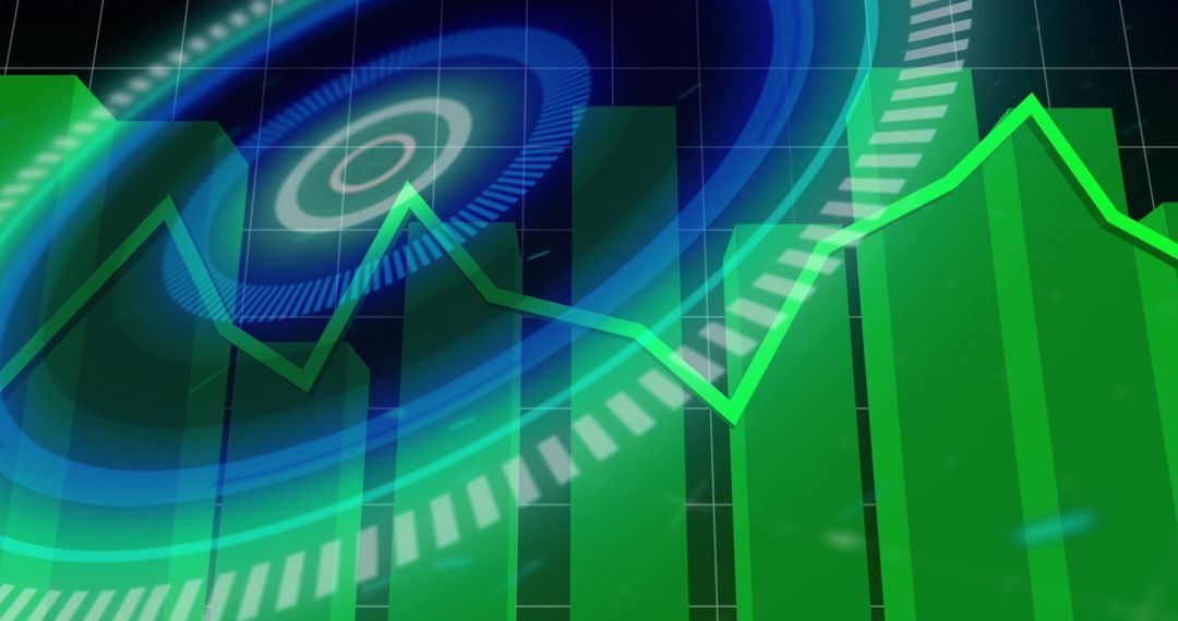 Green Financial Graph Representing Market Growth and Tech Innovation