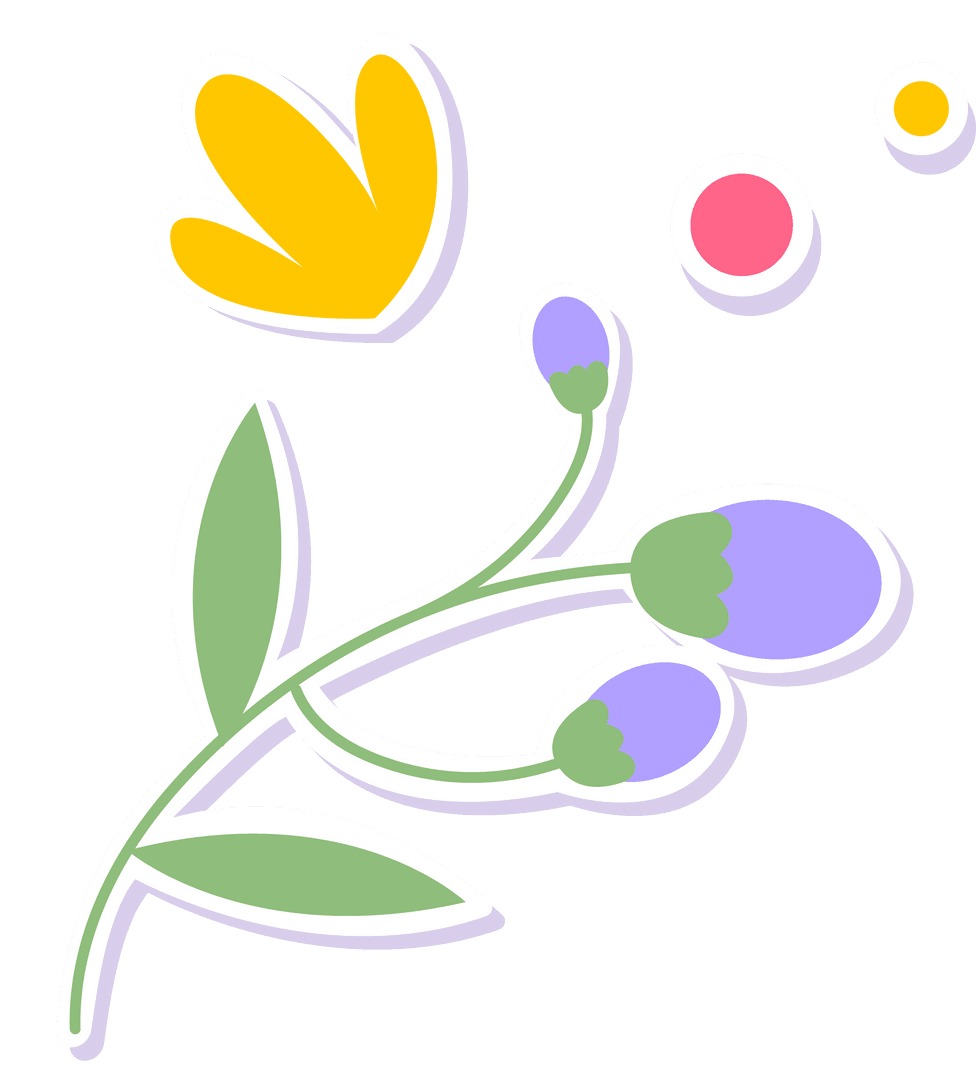 Transparent Minimalist Floral Branch Design