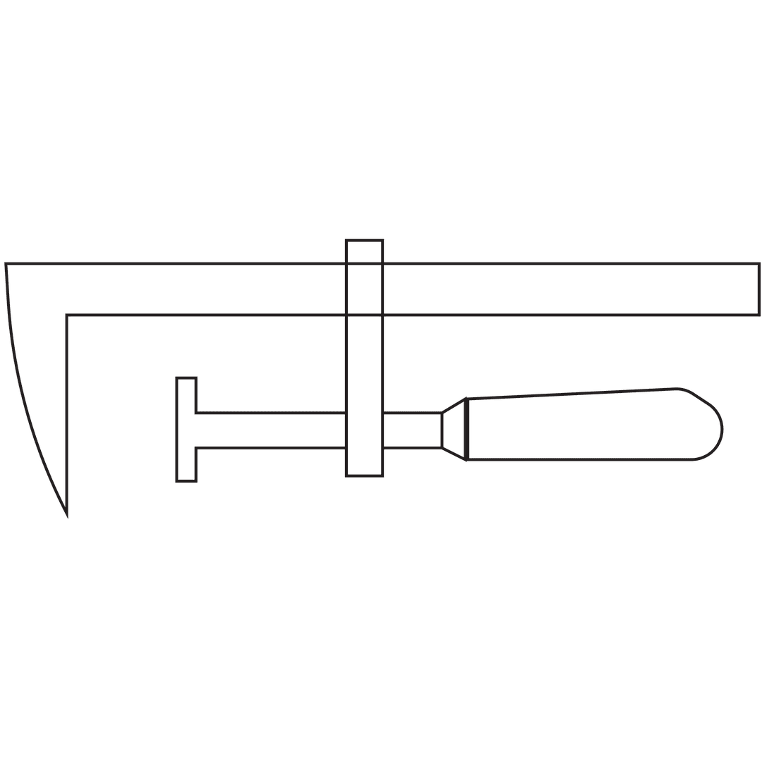 Digital Caliper Outline Illustration on Transparent Background
