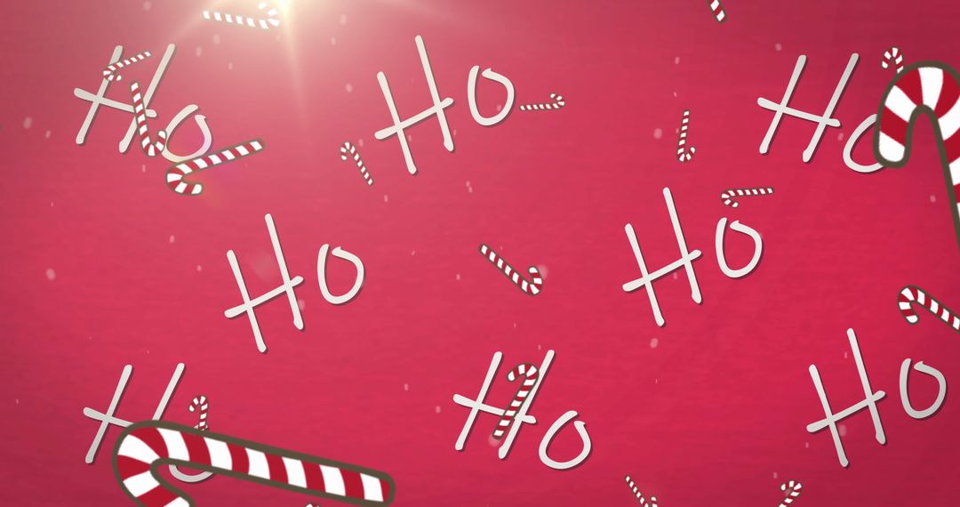 Festive Christmas Background with Snow and Candy Canes