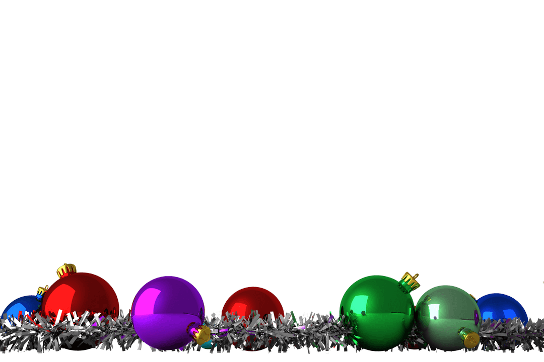 Transparent Christmas Baubles with Colorful Tinsel Decoration