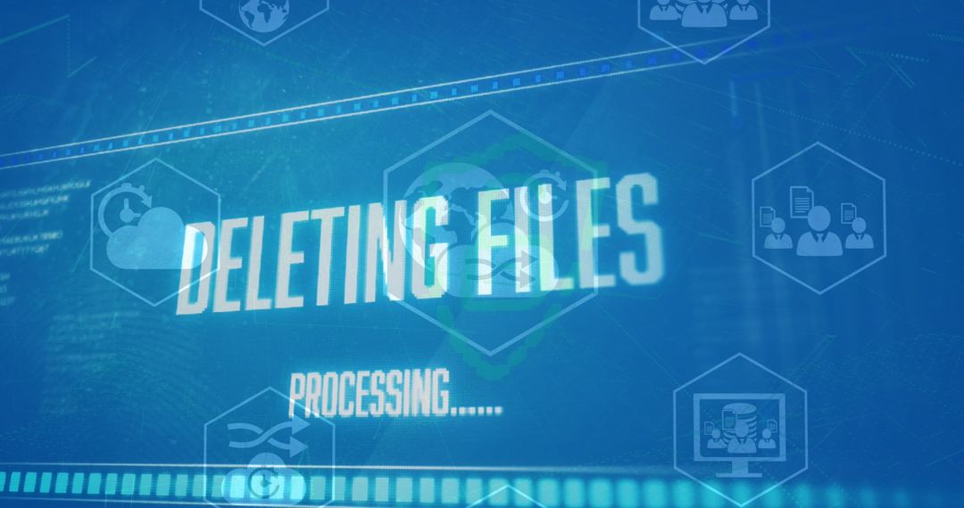 Cybersecurity Concept File Deletion Process Digital Interface