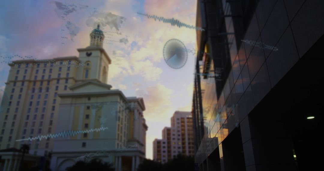 Futuristic Cityscape Merging Technology and Architecture