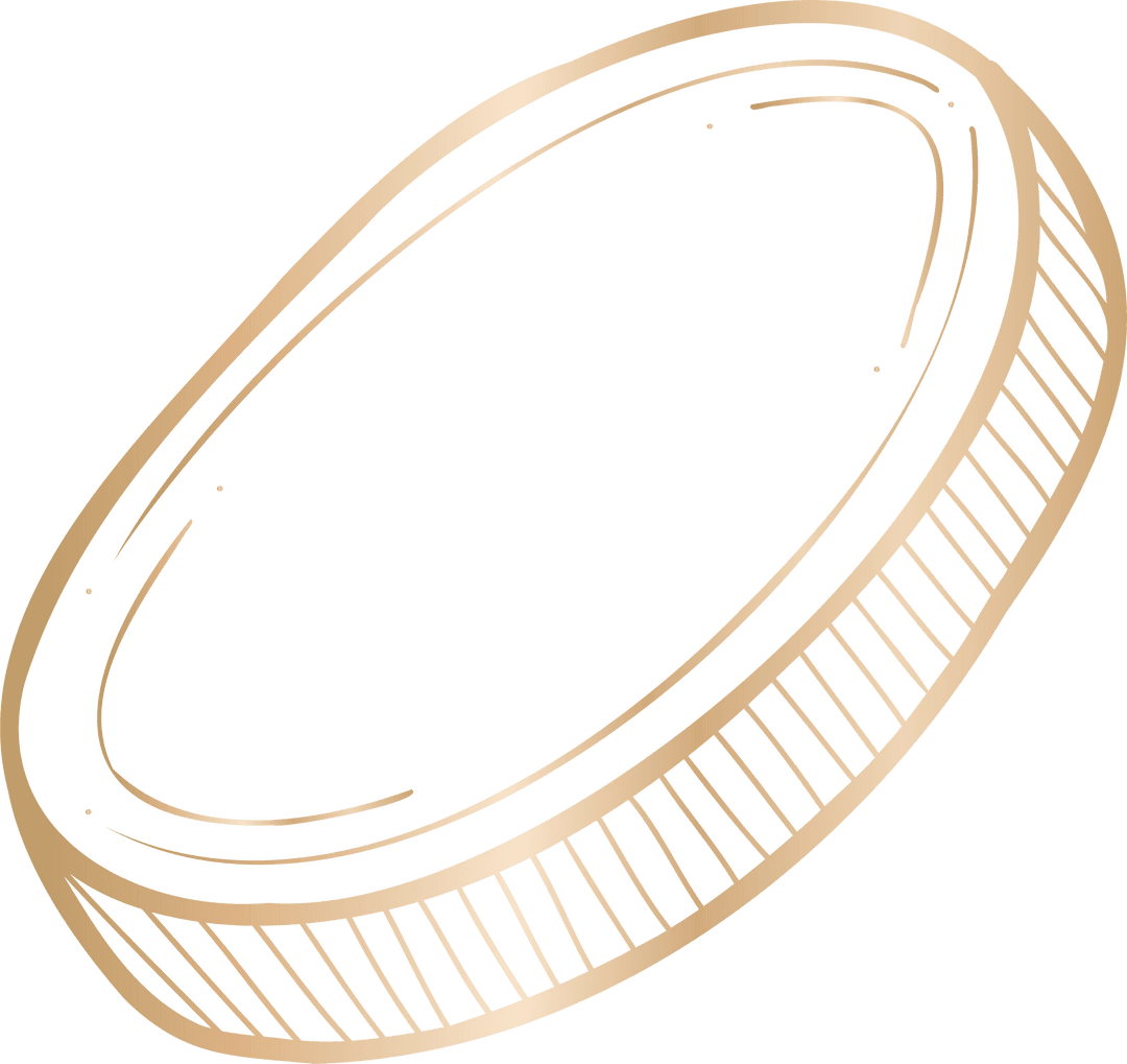 Gold Coin Illustration Floating with Transparency for Design Use