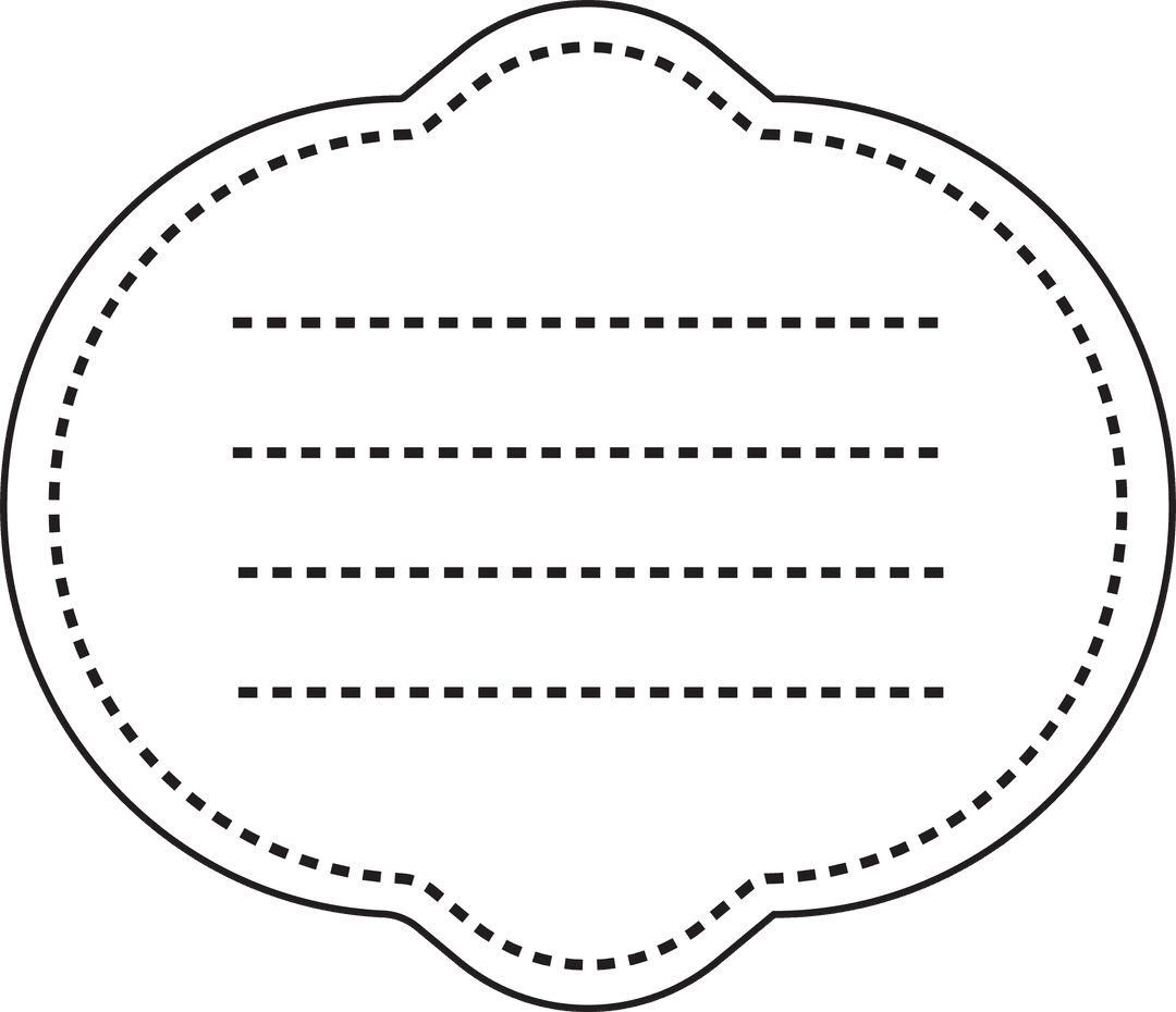 Curved Transparent Label Template with Dotted Lines