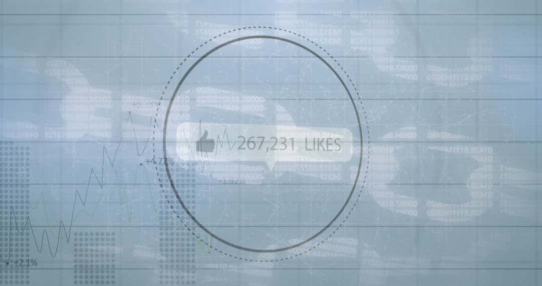 Increasing Likes with Thumbs Up Icon on Data Background